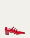 Carel High-shine Side-buckle Pumps In Red