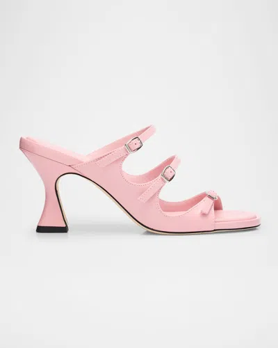Carel Kitty Leather Mary Jane Trio Sandals In Pink