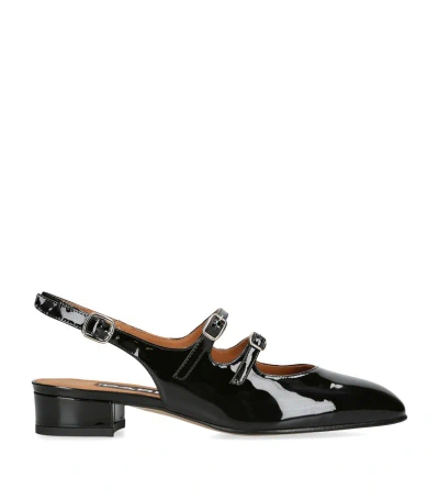 Carel Leather Peche Slingback Mary Jane Pumps 20 In Black