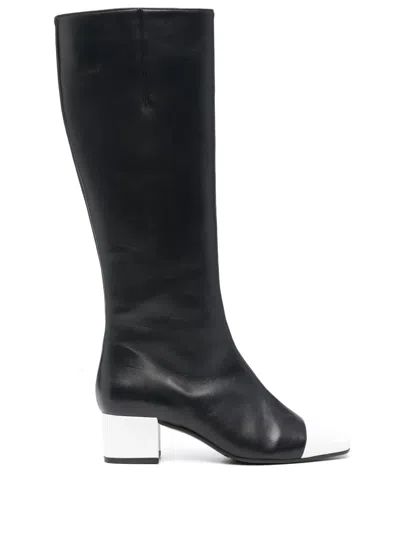 Carel Malaga 40mm Two-tone Leather Boots In 蓝色
