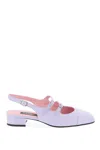 Carel Flate Double Strap Slingback In White