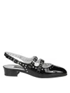 Carel Ladies Black Patent Queen Slingback Mary Janes In Black