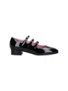 Carel Kina Black Mary Janes With Straps And Block Heel In Patent Leather Woman In Black  