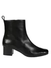 Carel Minimalist Black Ankle Boots In Black