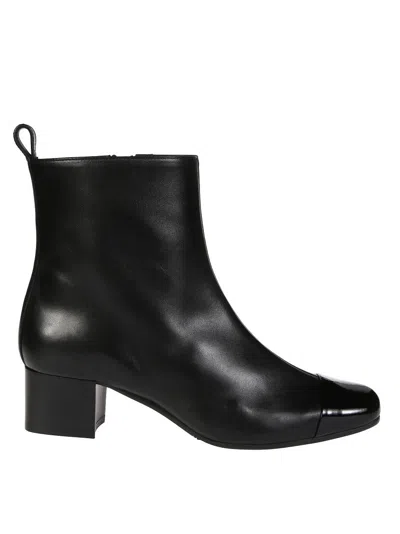 CAREL MINIMALIST BLACK ANKLE BOOTS