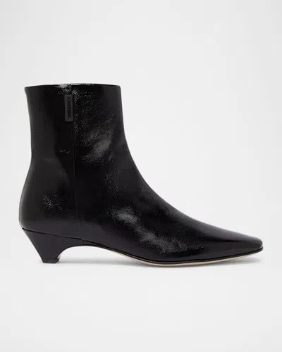 Carel Monica Patent Leather Ankle Boots In Black