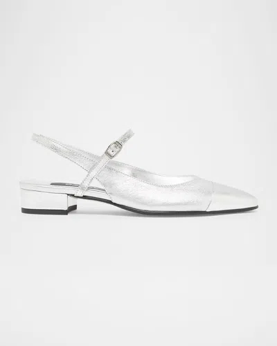 CAREL OCEANO METALLIC MARY JANE SLINGBACK FLATS