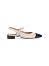 Carel Slingback Square Toe Ballerina Shoes In Beige
