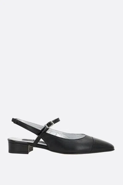 Carel Oceano Slingbacks In Nappa And Patent Leather In Black