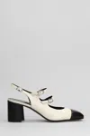 Carel Papaya Pumps In Beige Leather  In Black