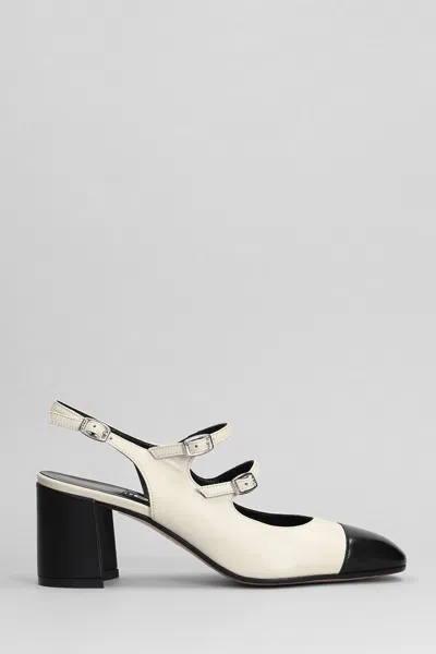 Carel Papaya Pumps In Beige Leather  In Black