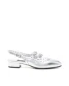 Carel Paris 1952 Slingback Queen Silver Con Applicazioni In 332802