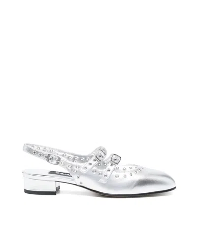 Carel Paris 1952 Slingback Queen Silver Con Applicazioni In 332802