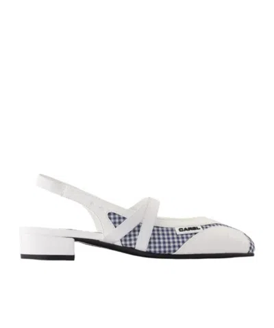 Carel Paris 20mm Sling Back Checked Flat Pumps In Multi