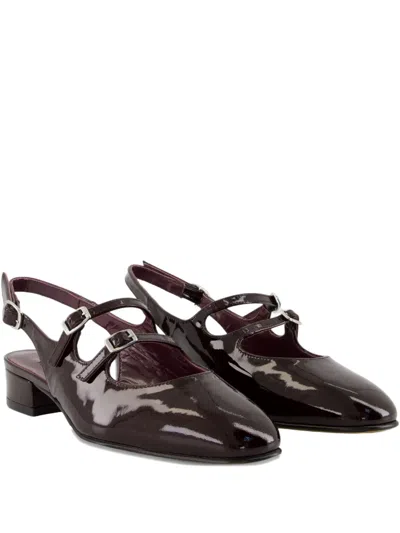 Carel Paris 25mm Peche Buckle-detail Patent-leather Pumps In Brown