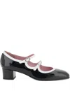 Carel Paris 40mm Double-strap Bleuet Pumps In Black