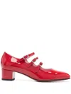 Carel Paris 'kina' Red Mary Janes With Straps And Block Heel In Red