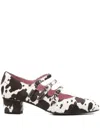 Carel Paris 40mm Kina Triple-strap Pumps In White