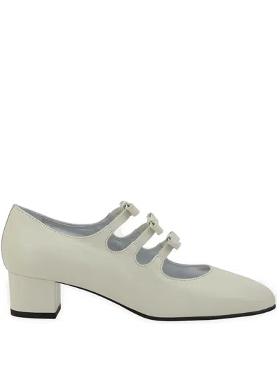 Carel Paris Kinette Leather Mary Jane Pumps In White