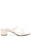 Carel Paris Pyramide 45mm Leather Mules In Neutrals