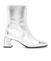 Carel Paris Leather Odeon Ankle Boots 55 In White