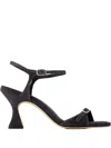 Carel Paris 70mm Sling Back Denim Heeled Sandals In Black