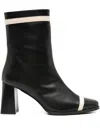 Carel Paris Leather Panel Block-heel Boots In Black