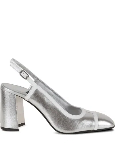 Carel Paris 85mm Alize Slingback Pumps In Silver