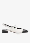 Carel Paris Abricot 35 Leather Slingback Pumps In White