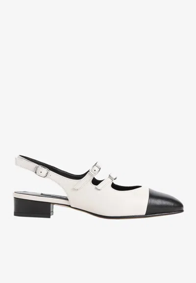CAREL PARIS ABRICOT 35 LEATHER SLINGBACK PUMPS