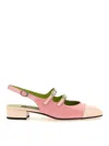 Carel Paris 'abricot' Pink Slingback Mary Janes With Contrasting Toe In Nude & Neutrals