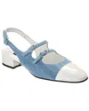 Carel Paris Abricot Denim & Patent Pump In Blue