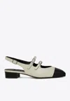 Carel Paris Abricot Mary-jane Leather Slingback Flats