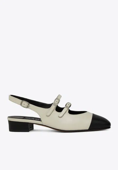 Carel Paris Abricot Mary-jane Leather Slingback Flats