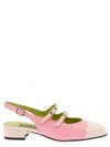 Carel Paris 'abricot' Pink Slingback Mary Janes With Contrasting Toe In Pink