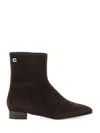 Carel Paris Aiglon Zip Suede Ankle Boots