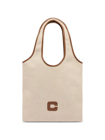Carel Paris Alesia Leather-trim Tote Bag In Neutral