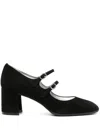 Carel Paris Alice 23 Suede Block Heel Pumps In Black