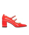 Carel Paris Woman Pumps Tomato Red Size 8 Leather In Red