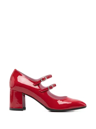Carel Paris Alice Buckle Mary Jane Pumps In Red