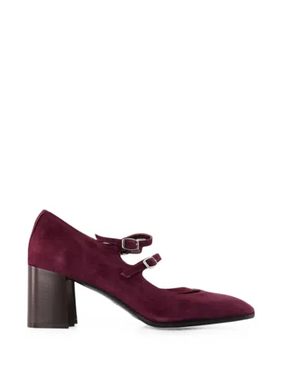 Carel Paris Alice Flex Buckle-strap Pumps In Burgundy