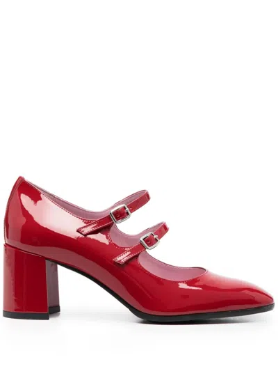 Carel Paris Alice Pointed Toe Patent Leather Shoes In White