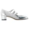 Carel Paris Kinight Leather Pumps In Silver