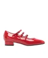 Carel Paris Ariana Patent Leather Ballets With Crossed Bands In Red