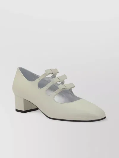 CAREL PARIS ALMOND TOE LEATHER MARY JANE PUMPS