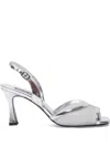 Carel Paris Anastasia Heeled Sandals In Silver