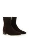 Carel Paris Aiglon Zip Suede Ankle Boots In Brown