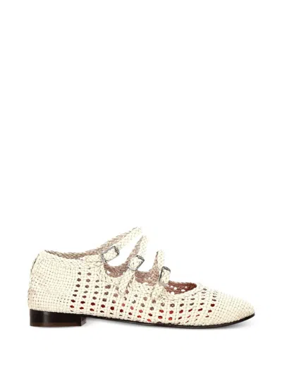 Carel Paris Ariana Braided Leather Ballet Flats In Neutral