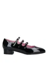 Carel Paris Timeless Mary Jane With Adjustable Straps And Low Heel In Black