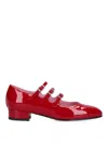 Carel Paris Ariana Patent Leather Ballets With Crossed Bands In Red